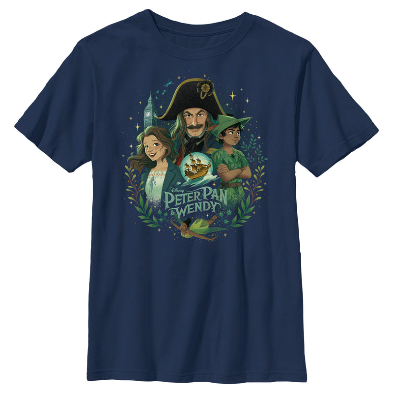 Boy's Peter Pan & Wendy Animated Movie Poster T-Shirt