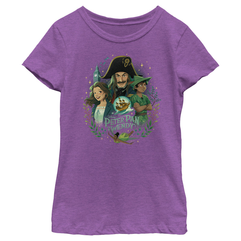 Girl's Peter Pan & Wendy Animated Movie Poster T-Shirt