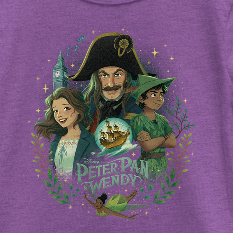 Girl's Peter Pan & Wendy Animated Movie Poster T-Shirt