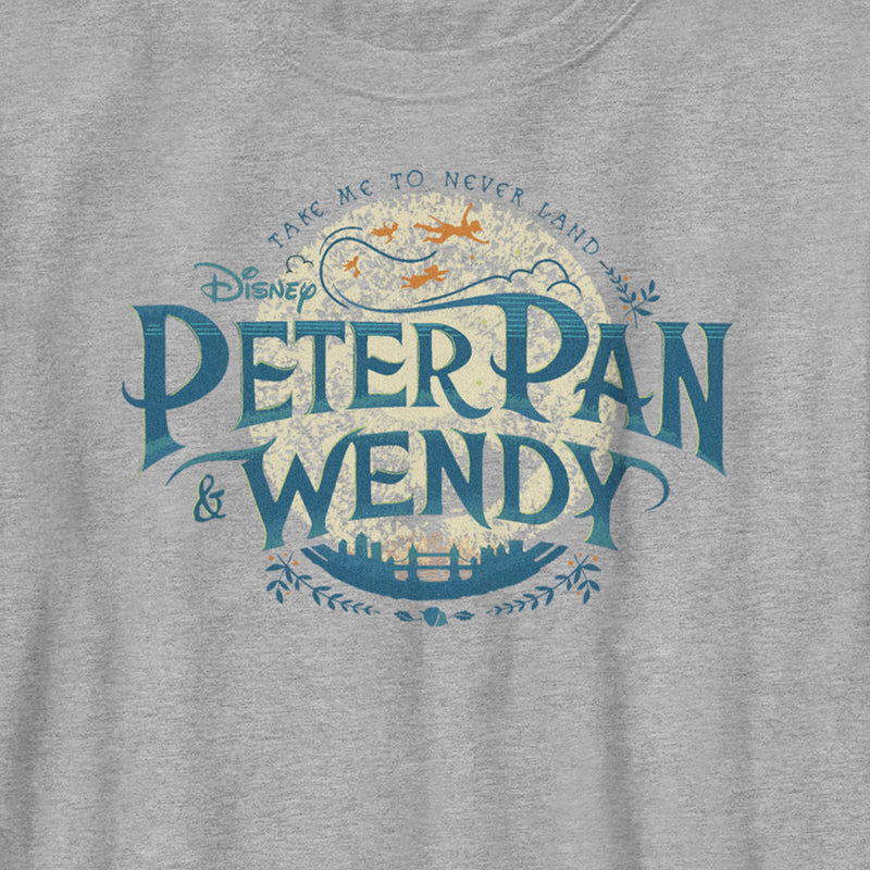 Boy's Peter Pan & Wendy Take Me to Never Land Distressed Logo T-Shirt