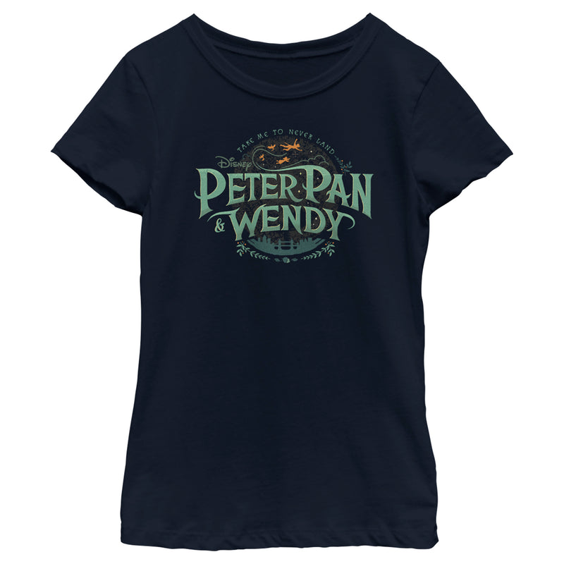 Girl's Peter Pan & Wendy Take Me to Never Land Logo T-Shirt