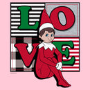 Girl's The Elf on the Shelf Plaid Love T-Shirt