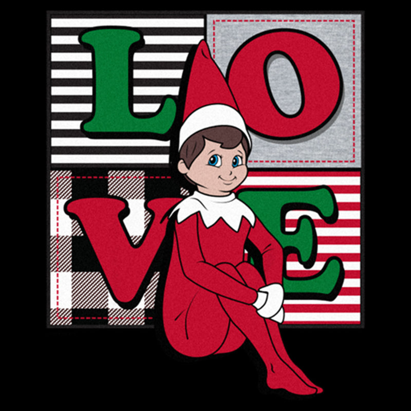 Girl's The Elf on the Shelf Plaid Squares Love T-Shirt