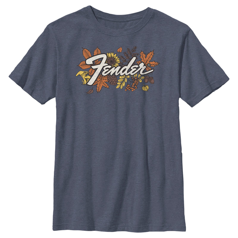 Boy's Fender Fall Leaves Logo T-Shirt