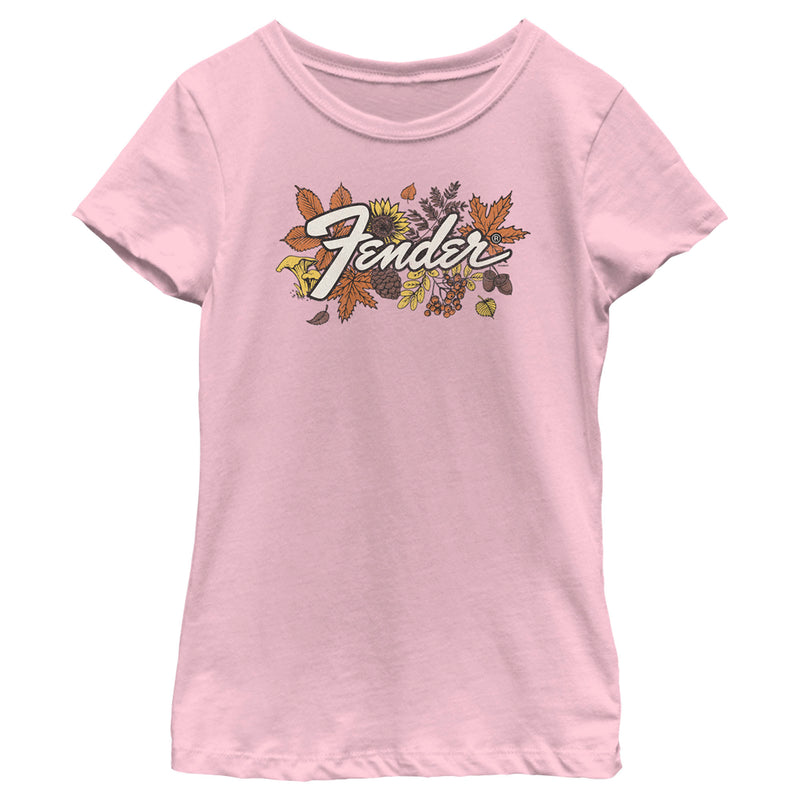 Girl's Fender Fall Leaves Logo T-Shirt