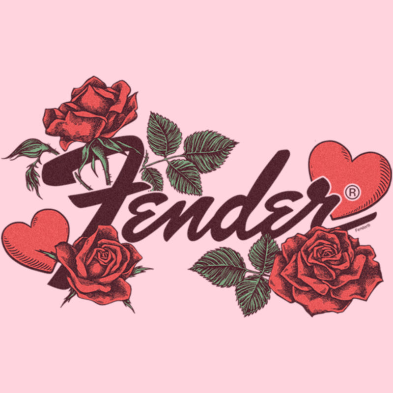 Junior's Fender Valentine Hearts and Roses T-Shirt