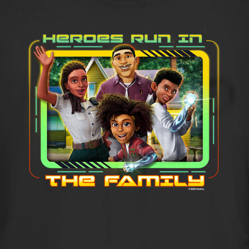 Junior's Transformers: EarthSpark Heroes Run In The Family T-Shirt