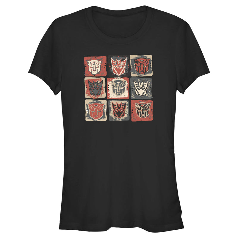 Junior's Transformers: Rise of the Beasts Face Squares T-Shirt