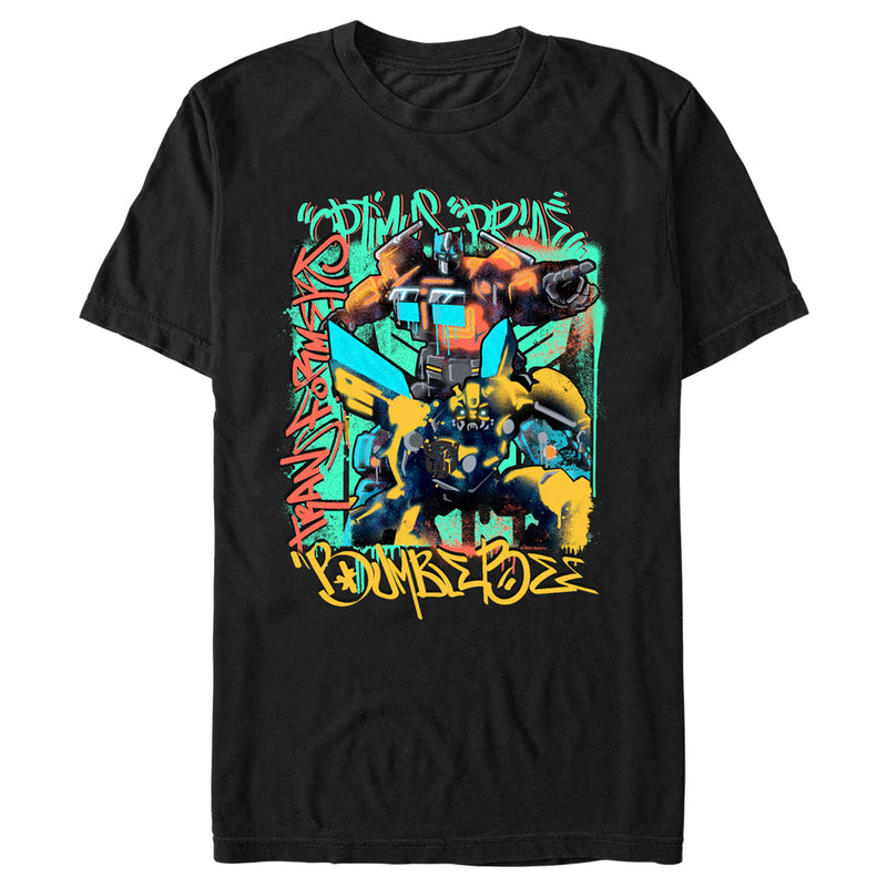 Men's Transformers: Rise of the Beasts Graffiti Poster T-Shirt