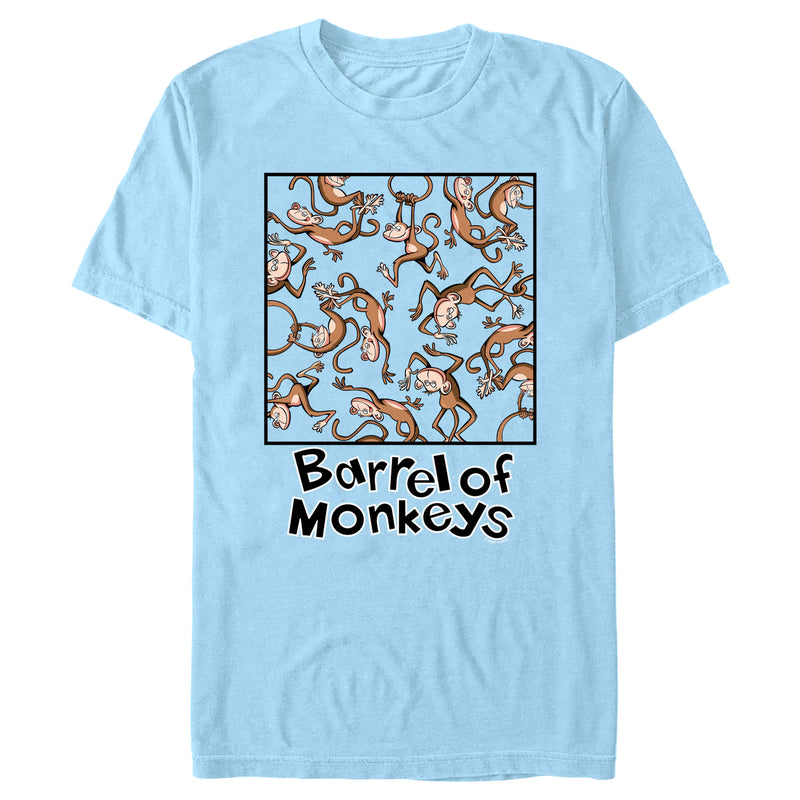 Men's Barrel of Monkeys Hanging Around Portrait T-Shirt