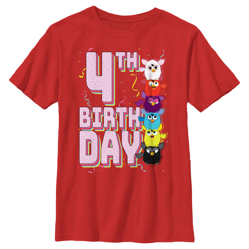 Boy's Furby Colorful Birhtday Line up T-Shirt