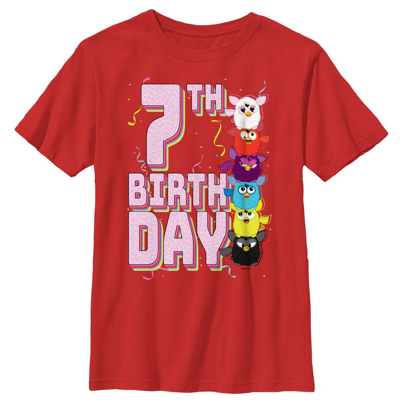 Boy's Furby Colorful Birhtday Line up T-Shirt