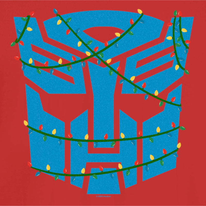 Junior's Transformers Christmas Lights Autobots Logo T-Shirt