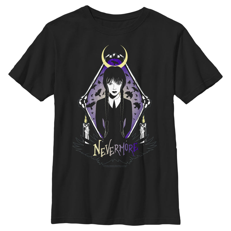 Boy's Wednesday Nevermore Portrait T-Shirt