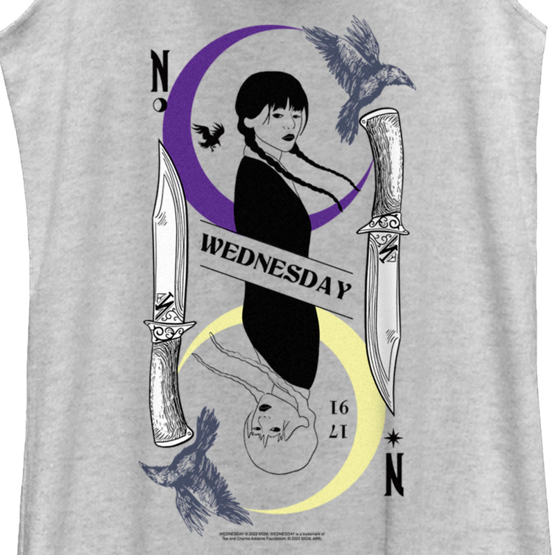 Women's Wednesday Character Line Art Racerback Tank Top