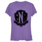 Junior's Wednesday Nevermore Academy Distressed Emblem T-Shirt