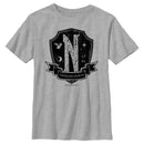 Boy's Wednesday Nevermore Academy Distressed Emblem T-Shirt