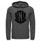 Men's Wednesday Nevermore Academy Distressed Emblem Pull Over Hoodie