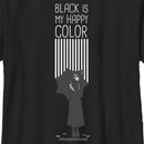 Boy's Wednesday Black Is My Happy Color Silhouette T-Shirt