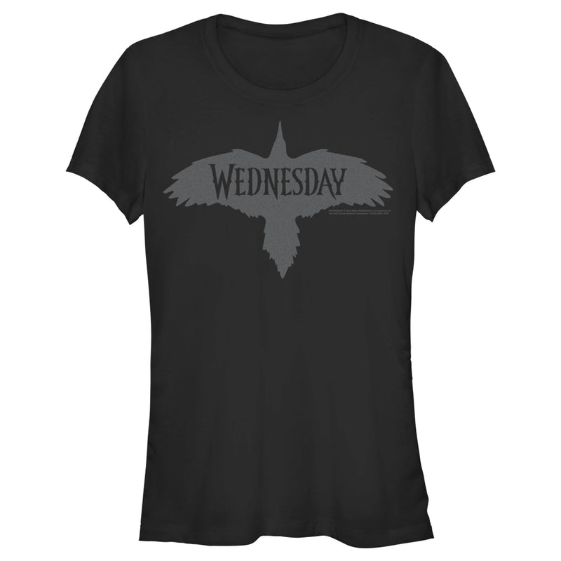 Junior's Wednesday Raven Logo T-Shirt