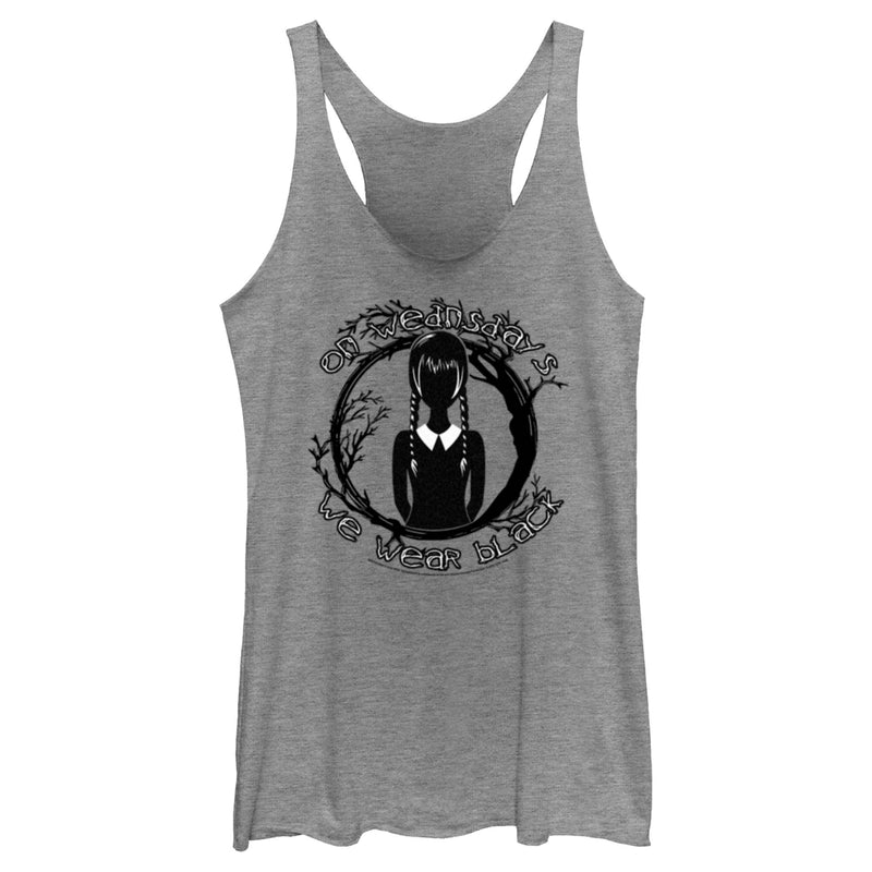 Women's Wednesday On Wednesdays We Wear Black Racerback Tank Top