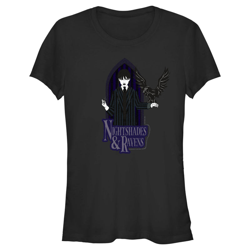 Junior's Wednesday Nightshades & Ravens T-Shirt