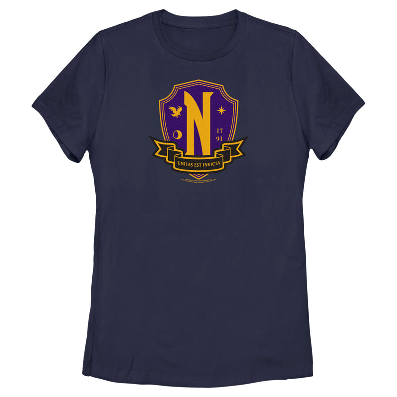 Women's Wednesday Nevermore Academy Crest T-Shirt