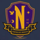 Junior's Wednesday Nevermore Academy Crest T-Shirt