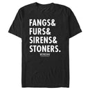 Men's Wednesday Fangs & Furs & Sirens & Stoners T-Shirt