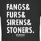 Junior's Wednesday Fangs & Furs & Sirens & Stoners T-Shirt