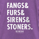 Girl's Wednesday Fangs & Furs & Sirens & Stoners T-Shirt