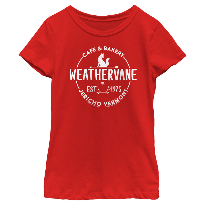 Girl's Wednesday Weathervane Cafe Logo T-Shirt