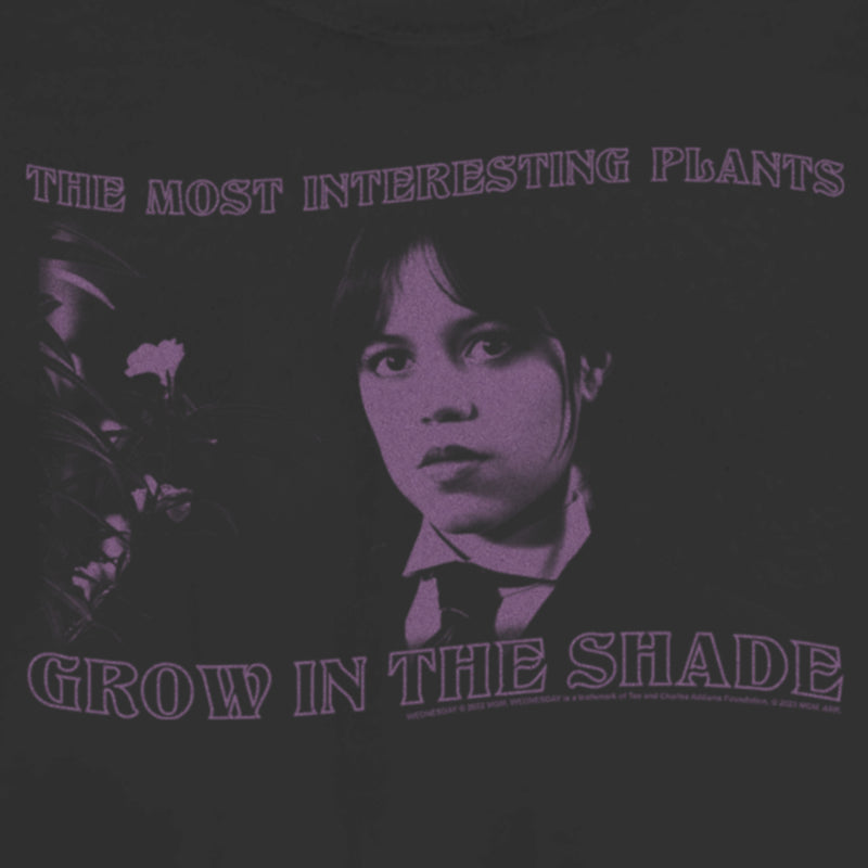 Junior's Wednesday The Most Interesting Plants Grow in the Shade Photo T-Shirt