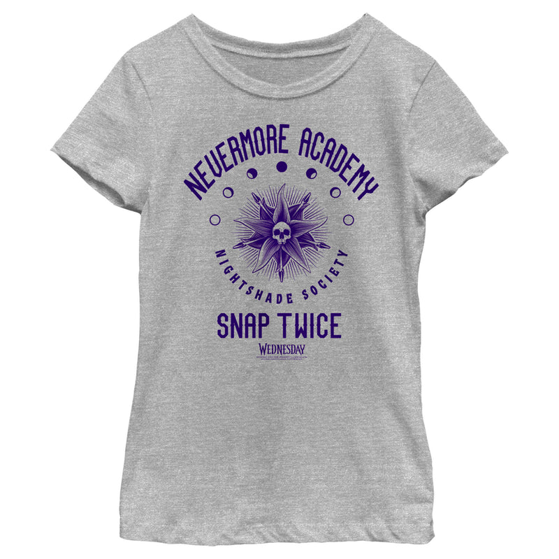 Girl's Wednesday Nevermore Academy Nightshade Society T-Shirt