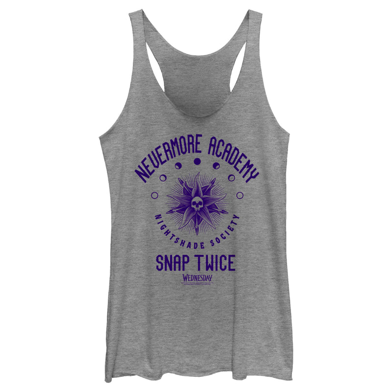 Women's Wednesday Nevermore Academy Nightshade Society Racerback Tank Top