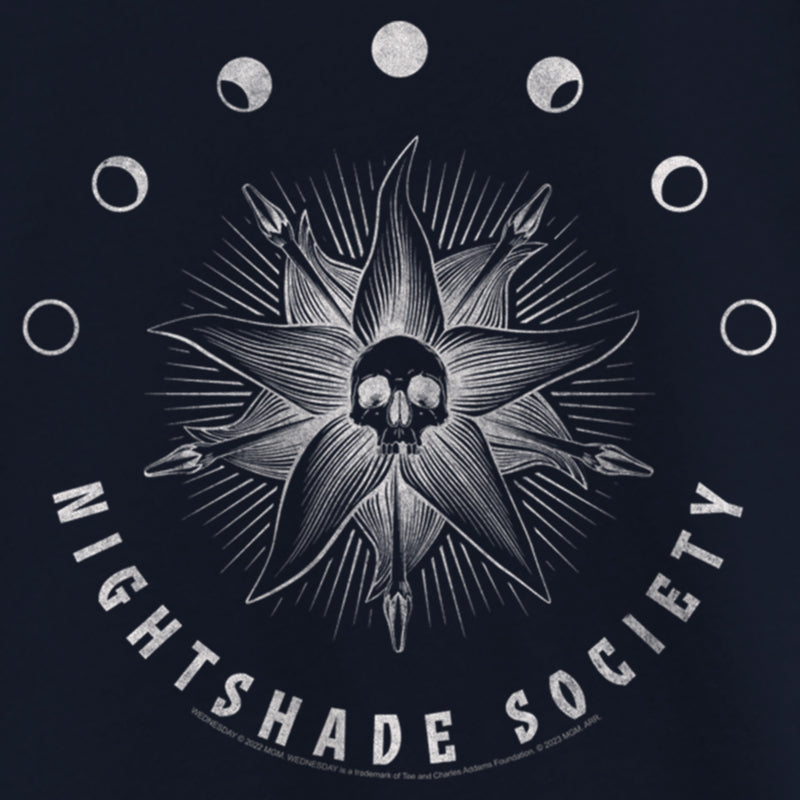 Girl's Wednesday Nightshade Society Distressed Logo T-Shirt