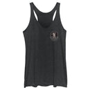 Women's Wednesday Small Nevermore Crest Black and White Racerback Tank Top