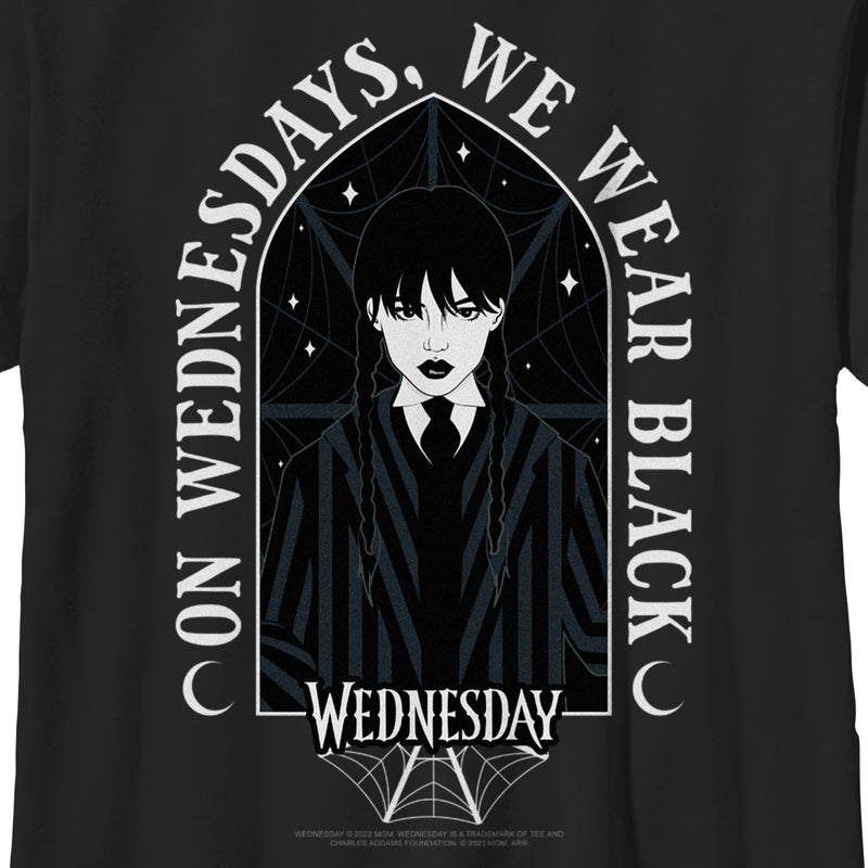 Boy's Wednesday We Wear Black Portrait T-Shirt