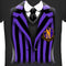 Junior's Wednesday Nevermore Academy Uniform Purple T-Shirt