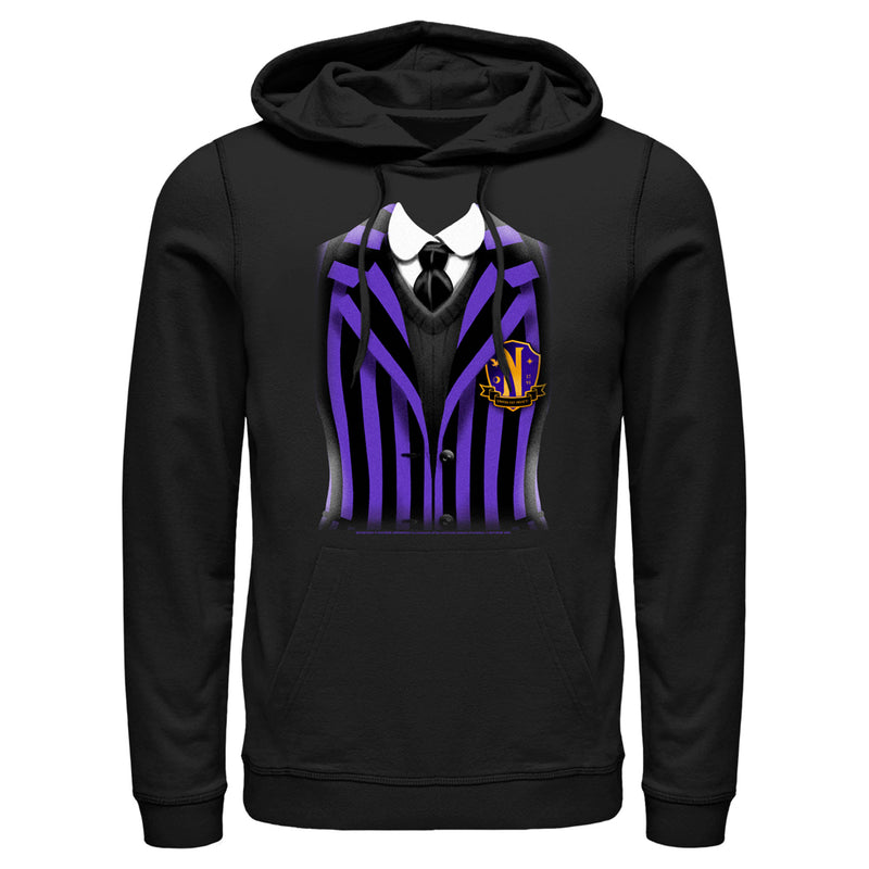 Men's Wednesday Nevermore Academy Uniform Purple Pull Over Hoodie