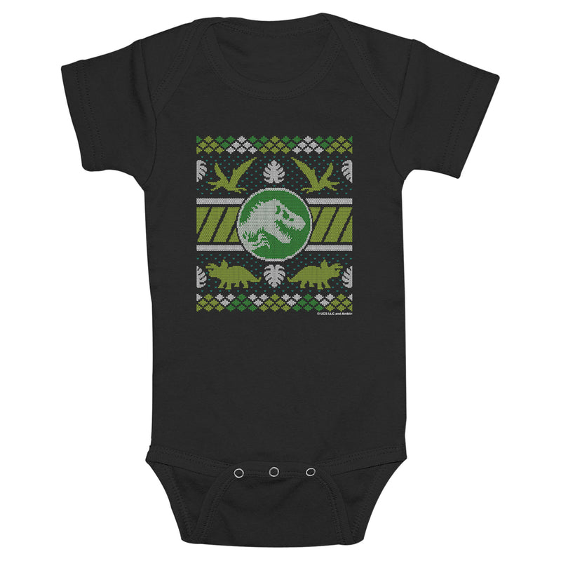 Infant's Jurassic World Jurassic Ugly Sweater Onesie