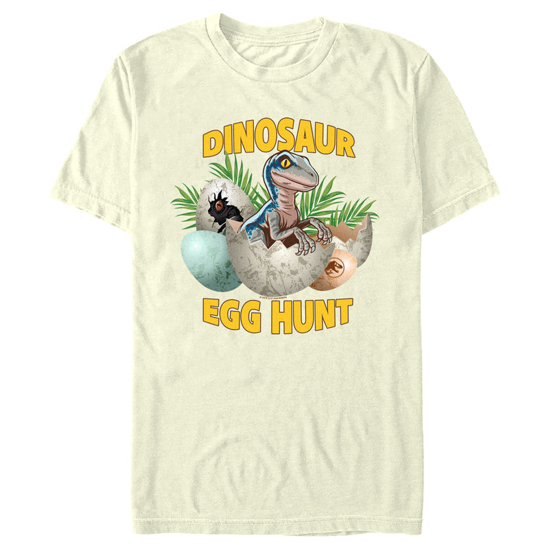 Men's Jurassic World Easter Velociraptor Dinosaur Egg Hunt T-Shirt