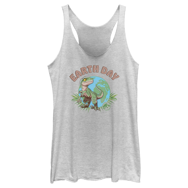 Women's Jurassic World Earth Day Velociraptor Racerback Tank Top