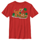 Boy's Jurassic World Gingerbread Dinosaur Island T-Shirt