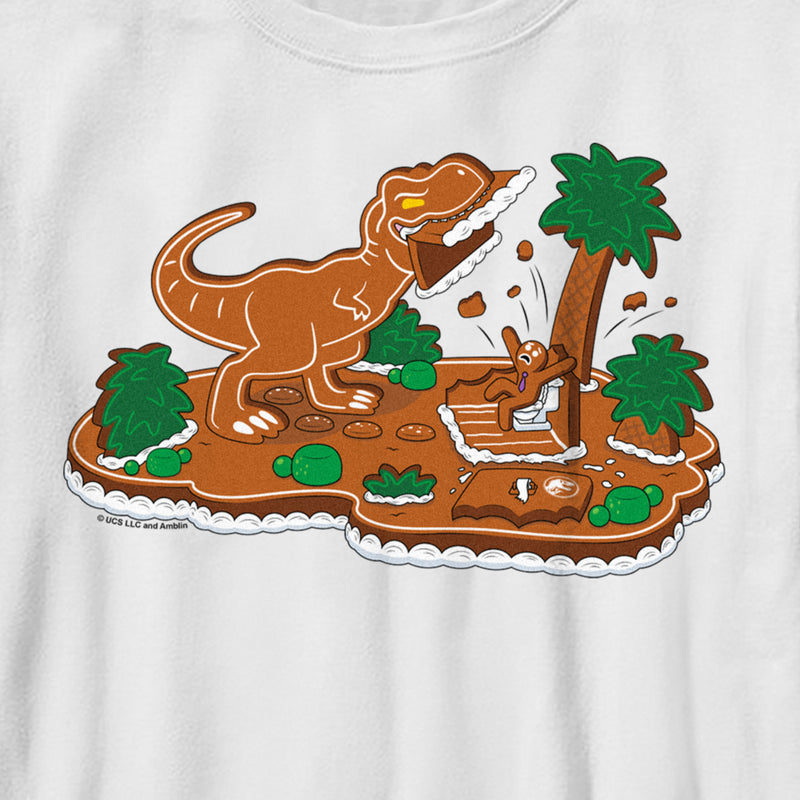 Boy's Jurassic World Gingerbread Dinosaur Island T-Shirt