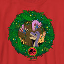 Boy's Jurassic World Dinosaur Christmas Wreath T-Shirt