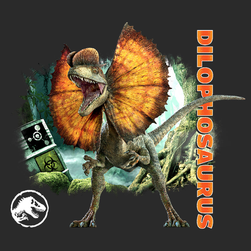 Men's Jurassic World: Dominion Dilophosaurus Dinosaur in the Wild T-Shirt