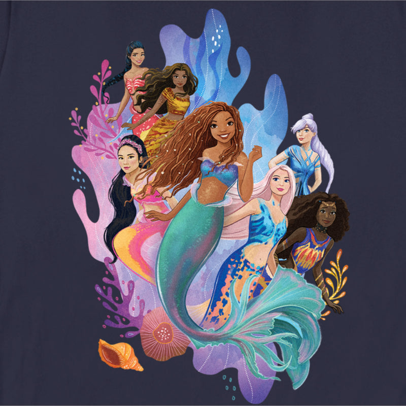 Women's The Little Mermaid Group of Mermaids T-Shirt