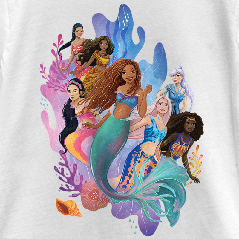 Girl's The Little Mermaid Group of Mermaids T-Shirt