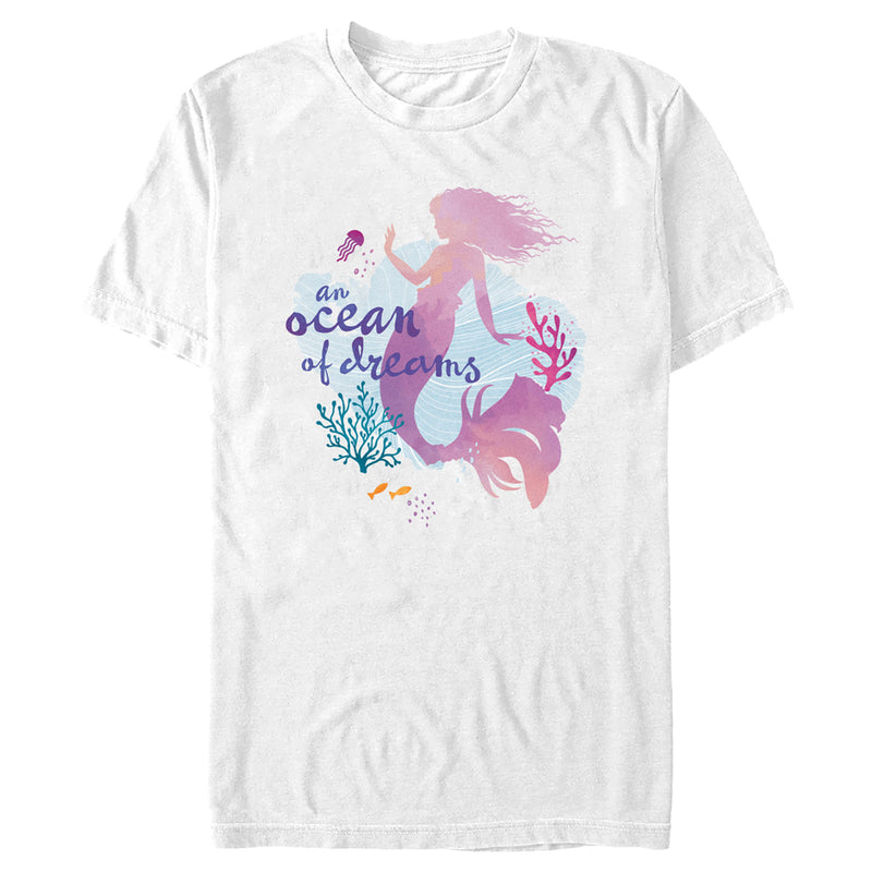 Men's The Little Mermaid Ariel Silhouette An Ocean of Dreams T-Shirt